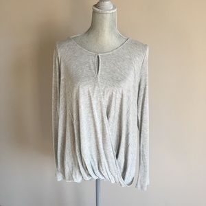 Women’s Lush long sleeve draped shirt - grey